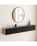 Consolas de pared suspendidas de madera negra - lote de 2 - 60 cm
