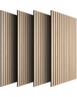 Tectake 4 paneles acústicos de madera mdf, chapa, aislantes, roble claro