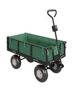 Carrito de jardín 105x51x54 cm acero, tela oxford color verde Outsunny