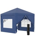 Carpa plegable 295x295x258 cm tela oxford, acero color azul Outsunny