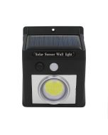 Aplique de pared solar LED con sensor crepuscular y movimiento negro
