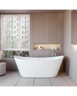 Aica bañera acrílica exenta,1700x720x650mm,estilo ovalado,blanco