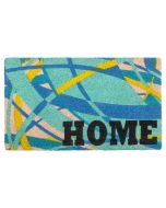 Felpudo de coco estampado azul y amarillo 45x75