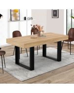 Mesa comedor extensible industrial madera negra - 120-160 cm