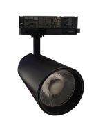 Foco LED negro 40w new maya, carril trifásico, 4800lm, driver philips, 3cct