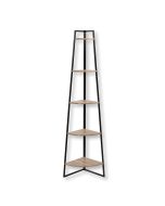 Estantería esquinera de 5 baldas efecto madera h180 cm
