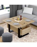 Mesa de centro elevable de madera negra - 97,5 cm