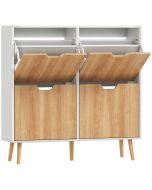 Mueble zapatero 95x26x95 cm bicolor Homcom, hogar - muebles de recibidor