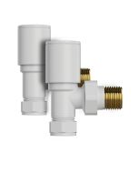 Kibath válvula llave radiador secatoallas acabado blanco mate de latón