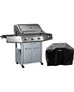 Barbacoa a gas "bingo 4" - 4 quemadores (1 lateral) - 14kw + funda de prote