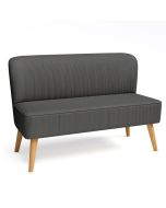 Sofá de 2 plazas de terciopelo acanalado gris de 119 cm