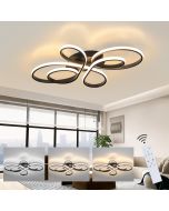 Nettlife lámpara de techo LED negra regulable 80 cm salón 78w dormitorio