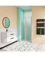 Mampara de ducha frontal abatible,gris mate, vidrio 5mm,(760-800)x1850mm