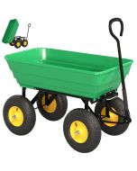 Carro de jardín 109x52x94 cm acero, pp color verde Outsunny