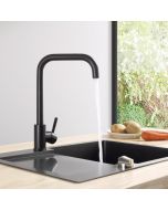 Cecipa mezclador de cocina de acero inoxidable negro, grifo de cocina con c