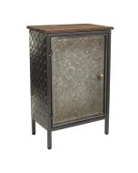 Mesita de metal y madera marrón 37x23,5x56,5