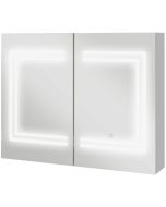 Armario de baño 80x15x65 cm mdf, vidrio color blanco kleankin, hogar - baño