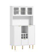 Alacena de cocina 100x40x180 cm mdf color blanco Homcom, hogar - cocina