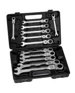 Set de llaves de trinquete de 12 piezas con maletín incluido, negro