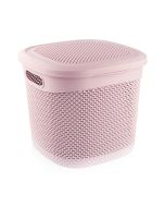 Cesta mediana cuadrada con tapa 15 litros 7house