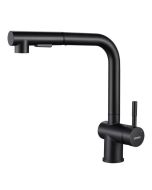 Grifo de cocina de acero inoxidable, mezclador de fregadero negro giratorio
