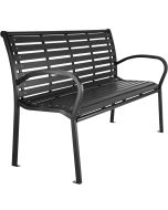 Banco de jardín 3 plazas carga 200 kg 126 x 62 x 81.5 cm negro