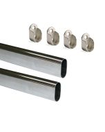 Emuca lote de 2 barras para armario ovalada 30x15mm de logitud 0.95m con