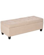 Banco de almacenamiento poliéster, espuma, mdf, madera de eucalipto