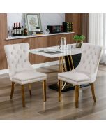 Sillas,madera maciza,terciopelo,dos piezas, beige y dorado.