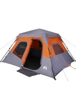 vidaXL tienda familiar 6 personas impermeable apertura rápida gris