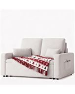 Sofá cama de 2 plazas de chenilla beige - 147 cm