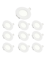 Pack x10 downlight LED 3w blanco frío 6000k redondo empotrar blanco