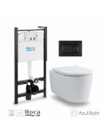 Pack roca active cisterna y pulsador negro mate wc lia tornado azulbath