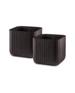 Keter set 2x macetero polyal wood planter - 40x40x40 cm y 50l - marrón