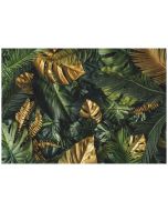 Papel pintado pared hojas oro verde 300x210 fotomurales dormitorio