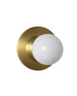 Aplique de pared dorado con bola vidrio opal d12 cm g9