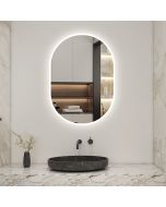 Espejo de baño LED 45 x 90 cm, ovalado, antivaho, luminosidad regulable