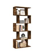 Librería divisora 5 niveles madera roble ahumado 70x24x161 cm
