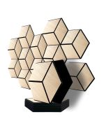 Pack 10 panel acústico pared hexagonal madera claro helsinki 30x30x1cm