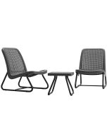 Tectake conjunto de muebles de jardín para 2 personas, gris