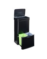 Cubo de basura automático venna con cajón 72 l acero negro  [en.casa]