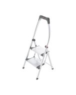 Hailo livingstep plus taburete plegable de aluminio de 2 peldaños con baran