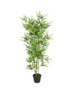 vidaXL árbol de bambú artificial con maceta 120 cm verde