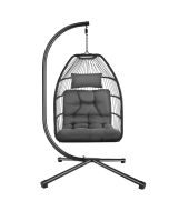 Tectake silla colgante con estructura de aluminio y capacidad 160 kg, gris