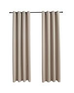 vidaXL cortinas opacas con anillas de metal 2 uds beige 140x225 cm