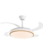 Ventilador de techo con luz LED COSMOS | Aspas retráctiles | Blanco-Taupe