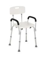 Silla de ducha 47x50x87 cm aleación de aluminio, pe color blanco Homcom