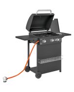 Barbacoa de ga 123x58x98 cm acero Outsunny, terraza y jardín - barbacoas