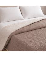 Colcha bicolor reversible beige/cuero cama 180cm donegal collections
