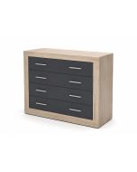 Comoda kiara de 4 cajones cambria y grafito 98x82 cm